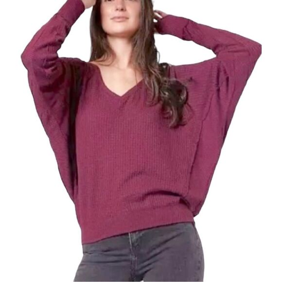 Free People Santa Clara Thermal Top Mulberry Size Small - Picture 1 of 5